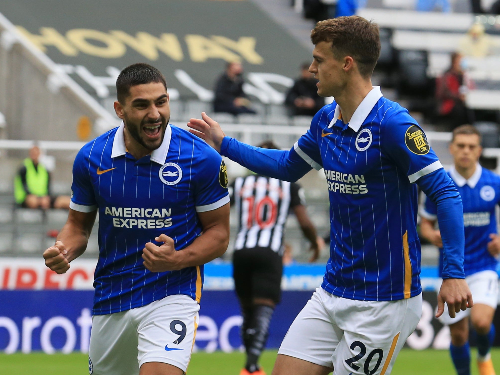 Maupay double helps Brighton thrash Newcastle
