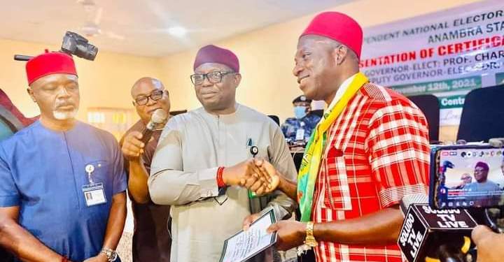 INEC presents Certificate of Return to Anambra governor-elect, Charles Chukwuma Soludo
