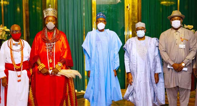 Buhari, Olu of Warri meet, monarch says Itsekiris want united Nigeria