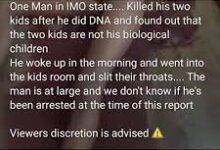 Horrific Moment Man Allegedly Kill His 2 Children After DNA Found Out That The Kids Are Not His