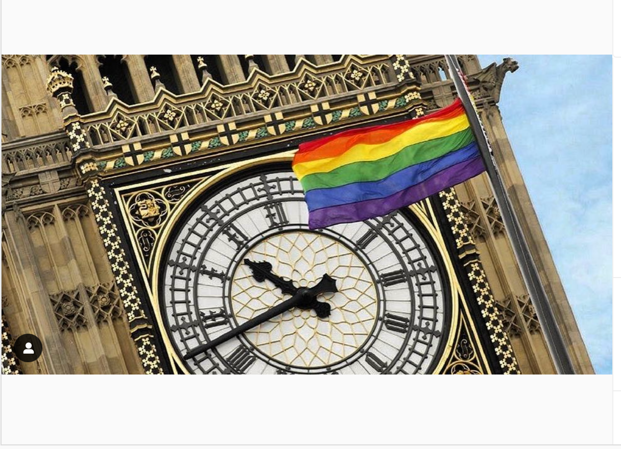 Photo of LGBTQ+ flag in front of the parliament tour
