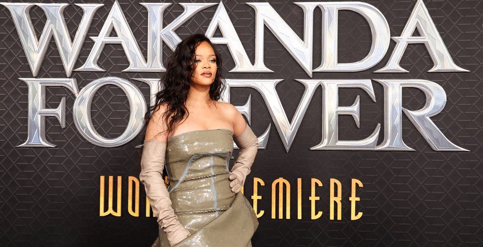 Rihanna at the premiere of Black Panther: Wakanda Forever