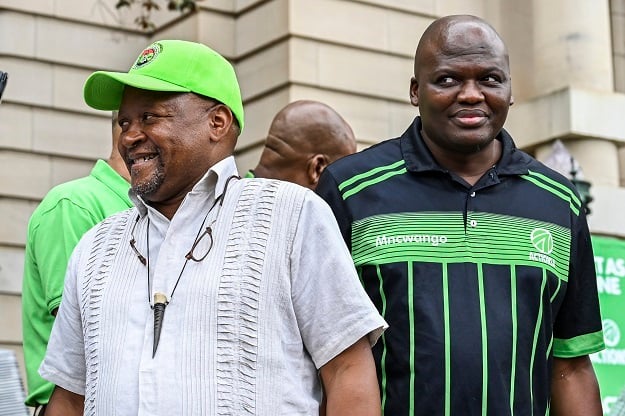 ABC's Philani Mavundla, and Zwakele Mncwango, ActionSA KwaZulu-Natal chairperson, at the Durban City Hall.