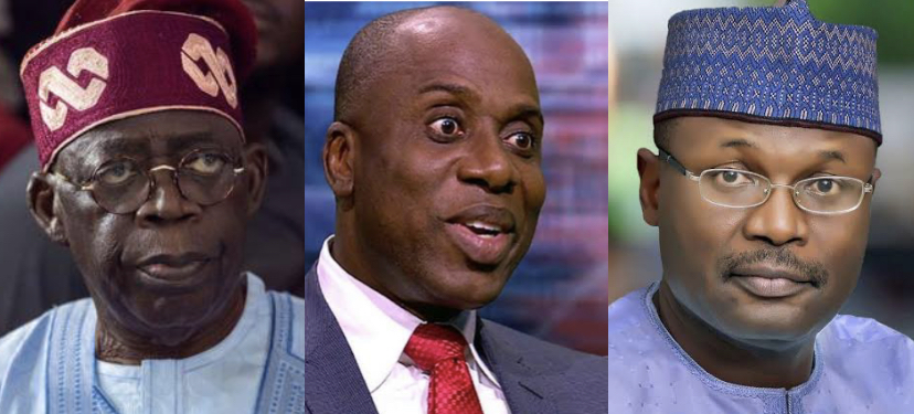 Bola Tinubu ,Rotimi Amaechi and Mahmood Yakubu