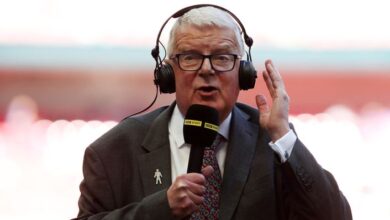 Iconic football commentator Motson dies aged 77