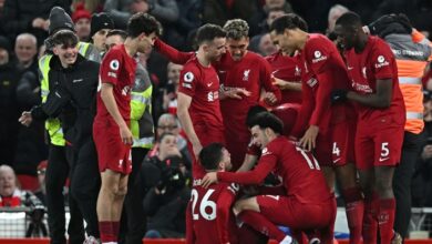 Liverpool to ban fan who wiped out Robertson after seventh goal at Anfield