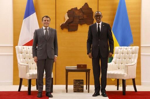 French President Emmanuel Macron and his Rwandan counterpart Paul Kagame.