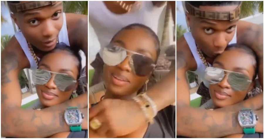 Romantic video of Wizkid and mystery lady trends.