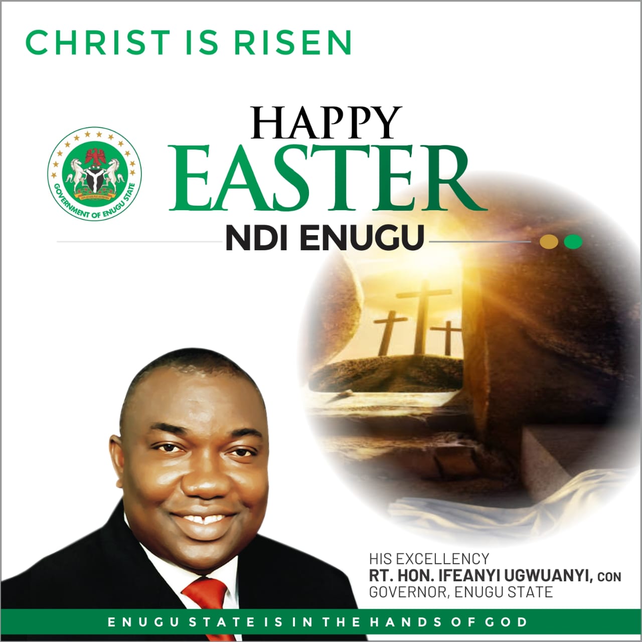 Gov. Ugwuanyi preaches peace, love, unity at Easter