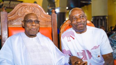 SOLUDO COMMISERATES WITH FORMER MINISTER OF AVIATION, OSITA CHIDOKA ON THE DEMISE OF HIS MOTHER