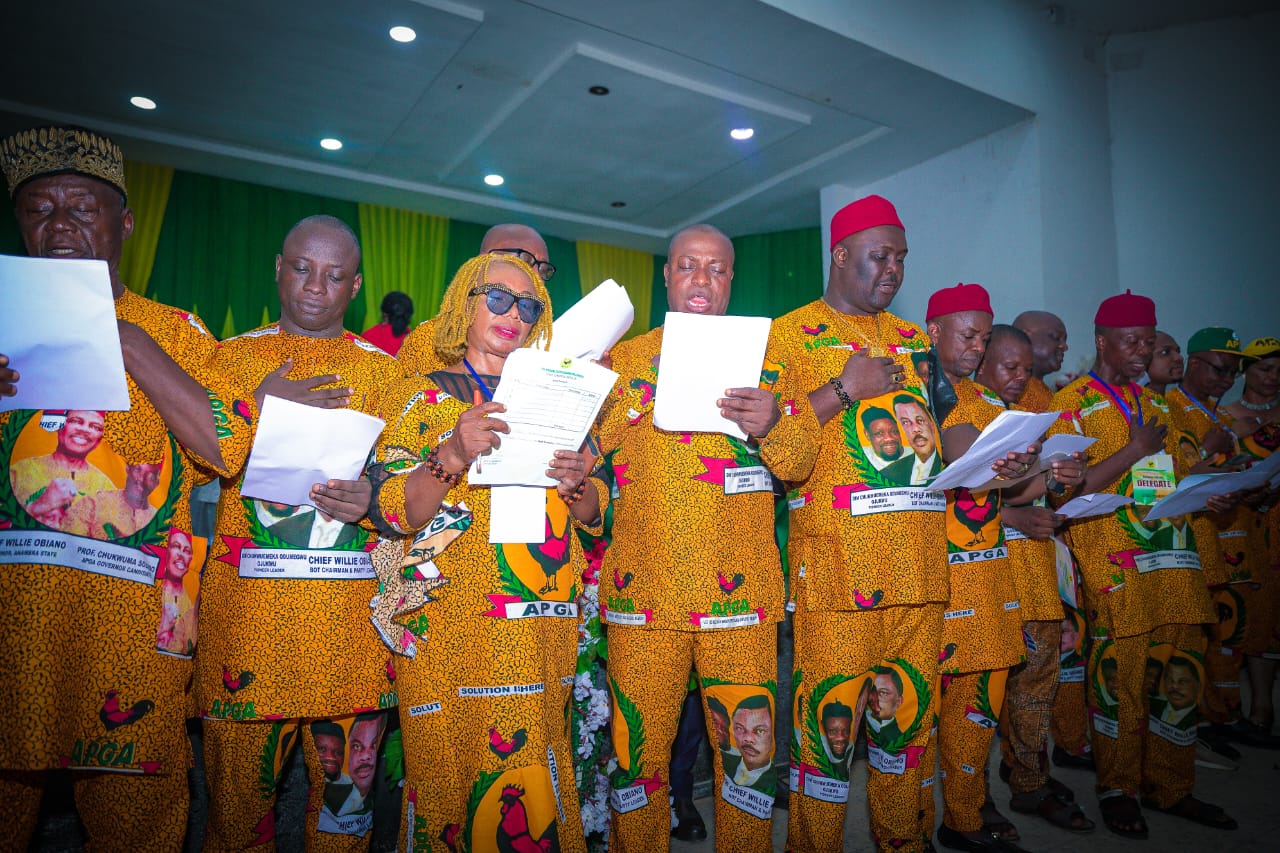 APGA HOLDS STATE CONGRESS IN ANAMBRA AS BARR. OBIOKOYE EMERGES STATE CHAIRMAN By Christian ABURIME Barrister Ifeatu Obiokoye has emerged as the Anambra State Chairman of the All Progressives Grand Alliance, APGA. Barrister Obiokoye emerged after being unanimously elected to the position during the party's 2023 State Congress. Governor of Anambra State and National Leader of APGA, Prof. Chukwuma Charles Soludo observed the Congress for newly elected officers of the party which was held at Professor Dora Akunyili Women's Development Center, Awka. Other officers that emerged alongside Barr. Obiokoye include; State Deputy Chairman - Mr. Paul Uzor, State Vice Chairman South - Surplus Ezewuzie, State Vice Chairman North - Odinaka Azubuike Ozoechina, State Vice Chairman Central - Chief Nduka Ubi Okoye, State Secretary - Levi Obiadu, Asst. State Secretary - Ekene Nnadinma, State Treasurer - Mrs Veronica Uche Nweke, State Asst. Treasurer - Mr Uche Maduekwe, State Financial Secretary - Josephson Okezie, Asst. Financial Secretary - Nnamdi Ifejika, Publicity Secretary - Mofunanya Ikechukwu Peter and Asst. Publicity Secretary - Nze Ikechukwu Okoye. Others are; Legal Adviser - Barr. Innocent Izuchukwu Okafor, Asst. Legal Adviser - Barr. Victor Onwumelu, Welfare Secretary - Hon. Chikaodili Nonyelu, Asst. Welfare Secretary - Martin Otika, Organizing Secretary - Sylvanus Udezuka, Asst. Organizing Secretary - Iykon Okoli, Women Leader - Mrs Esther Onyekwesi, Asst. Women Leader - Mrs. Chinwe Umerie, Youth Leader - Tochukwu Obiadi, Asst. Youth Leader - Hon. James Anagor Chukwuemeka, Auditor - Oraegbunam Uchenna, Asst. Auditor - Barr. Chidi Anasiudu, State Empowerment & Disability - Mrs. Gloria Udevi, Asst. State Empowerment & Disability - Mrs. Amaka Okoli, Ex Officio - Kizito Onunkwo, Ex Officio - Barr. Ugo Ibeneme and Ex Officio - Osundu Ozumba. Shortly after the administration of the oath of office on the newly elected officers they all pledged to devote all of their time, skills, and resources to serving the party. Governor Soludo thanked the party's outgoing National Chairman, Chief Victor Oye, and Anambra State APGA Chairman, Sir Nobert Obi, for steering the party safely to its present height as the third largest party in the country He emphasized that no faction exists in the party and that APGA has remained strong under their leadership, pointing out their unwavering commitment to the party has tremendously help to position it as a force to reckon with in the country "Some of you have paid your dues to APGA, the first party with progressives in its name, which will lead Nigeria to the promised land. "We are inviting other progressives to join the grand alliance because true leadership requires all progressives to work together. "Those who left are now in transit. We'll open our hands wide to welcome them back to the party when the wind blows. "You will go into the political wilderness if you leave APGA the way some people did," Governor Soludo advised. "All progressives call APGA home." I congratulate all 326 wards represented here today, as well as all statutory members, on the successful ward and LGA congresses. They were democratic, and the people's voice was heard. "I congratulate you all on being successful delegates from each ward and unanimously choosing the personality to lead you." "On Wednesday next week, the national convention will hold and a new leadership will be elected. "We will be eternally grateful to everyone who has served and remained faithful to this party," he said. "Some call APGA a spirit, while others call it a movement." We refer to it as a progressive movement. "I commend all aspirants who ran and did not win but remained true to the ideals of the party. APGA is Anambra, and Anambra is APGA. "Anambra will continue to grow from strength to strength under APGA!" "I also want to congratulate you all on your tremendous success in the recent election, particularly in the Anambra House of Assembly." There was a huge wind that blew, but APGA remains firm," the Governor stated. In his vote of thanks, the newly elected State Chairman of the party, Barr. Obiokoye pledged his commitment to discharge his duties effectively and ensure the party remains in harmony, growing from strength to strength. The state congress was observed and witnessed by officials from the Independent National Electoral Commission, INEC (EPM). The officials were lef by the HOD EPM Mr Emmanuel Isong, Nkiru Gibson, Ajunwa Kingsley and Nonso Okolo Anambra State Deputy Governor, Dr. Onyekachukwu Ibezim, Speaker, Anambra State House of Assembly, Rt. Hon. Uchenna Okafor, Deputy Speaker Anambra State House of Assembly, Dr. Paschal Agbodike, Chief of Staff to the Governor, Mr. Ernest Ezeajughi, Head of Service, Barr. Theodora Igwegbe, APGA State Working Committee, Members of APGA Board of Trustees, State APGA State Caucus, APGA Delegates, INEC officials, among others attended the Congress.