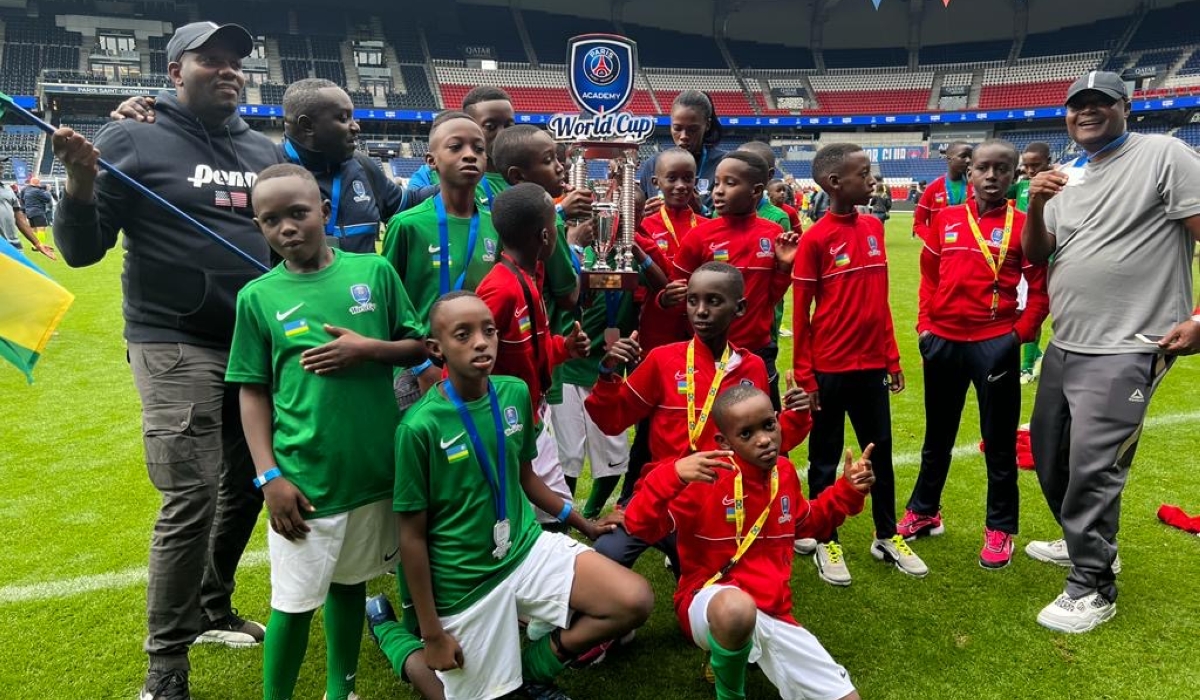 Rwanda's PSG Academy clinched the PSG Academy World Cup in the boys' U-13 category after beating Brazil 7-6 in a penalty shootout following a 1-1 draw in normal time, in May 2022.