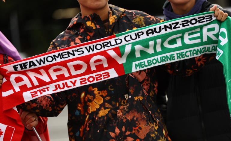 Soccer Football - FIFA Women’s World Cup Australia and New Zealand 2023 - Group B - Nigeria v Canada - Melbourne Rectangular Stadium, Melbourne, Australia - July 21, 2023 Fans are seen outside the stadium before the match REUTERS/Hannah Mckay