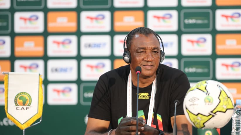Alou Badra Diallo, coach of Mali during the 2023 U23 Africa Cup of Nations 3rd place Mali Press Conference held at Ibn Batouta Stadium in Tangier