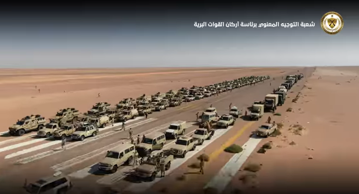LNA forces are seen headed to the southwestern region. (Screengrab from a video released by the infantry command) 