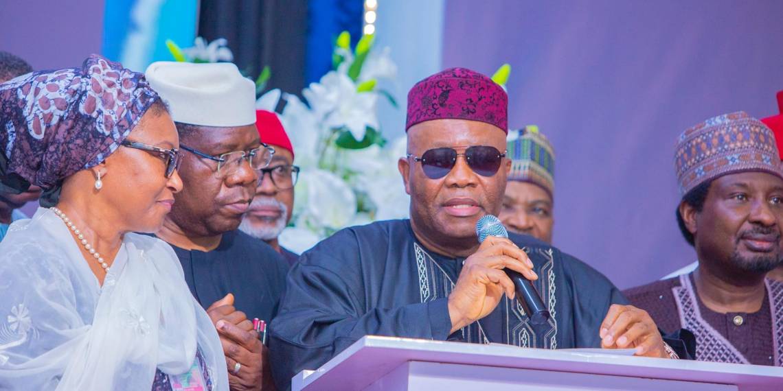 Senate President Godswill Akpabio with other senators during the Night of Tributes in loving memory of Senator (Dr) Ifeanyi Patrick Ubah [PHOTO CREDIT: Godswill Obot Akpabio]