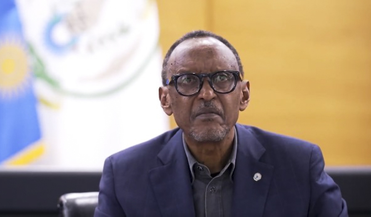 President Kagame addresses  EAC leaders during  the extraordinary virtual meeting to discuss the latest escalation in the conflict in eastern DR Congo on Wednesday, January 29. Courtesy