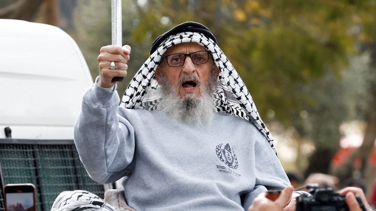 Sidqi Hamed al Zaro after his release. Pic: Reuters