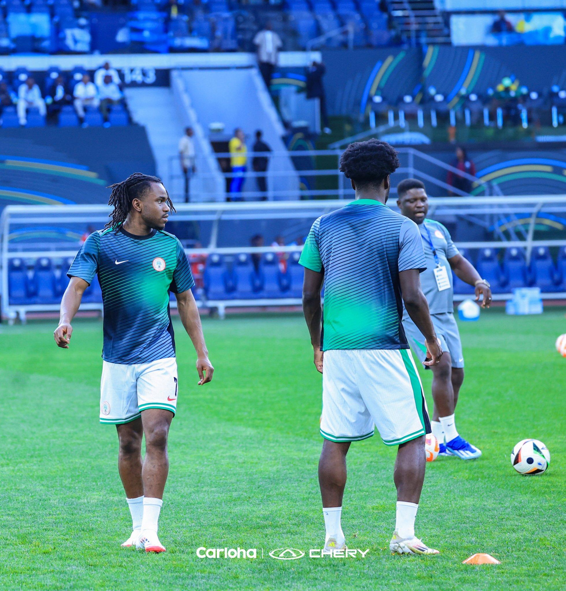 Super Eagles' Ola Aina and Ademola Lookman 