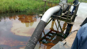 The damaged section of the trunkline 