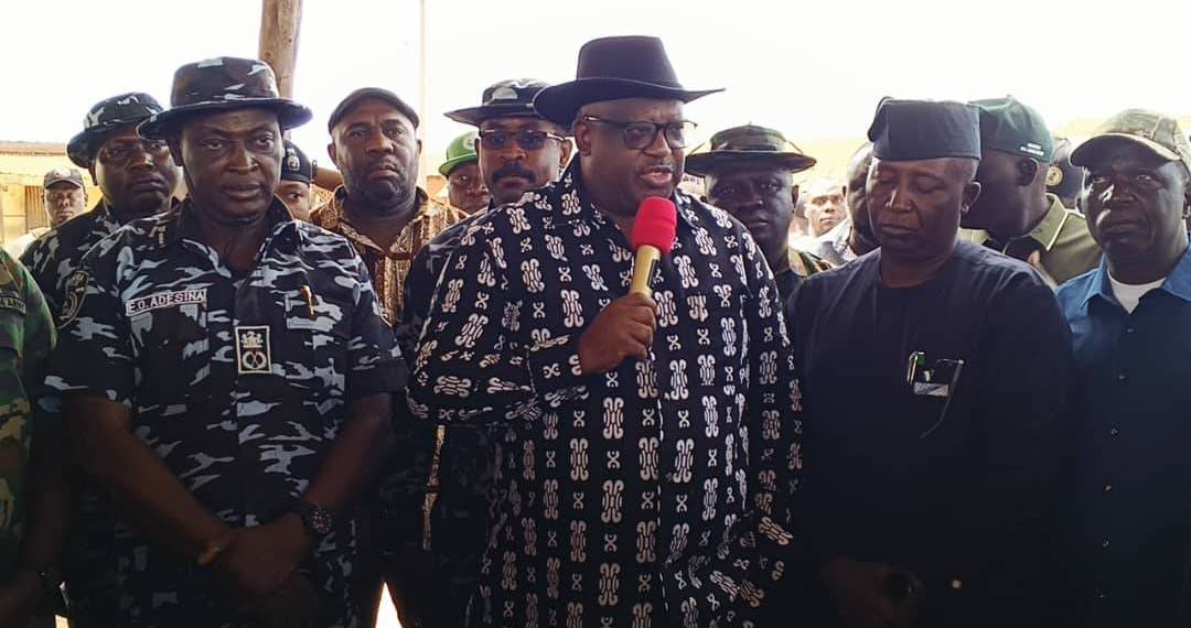 Governor of Plateau State, Caleb Mutfwang, at the scene (PHOTO CREDIT: Plateau Command on Facebook)