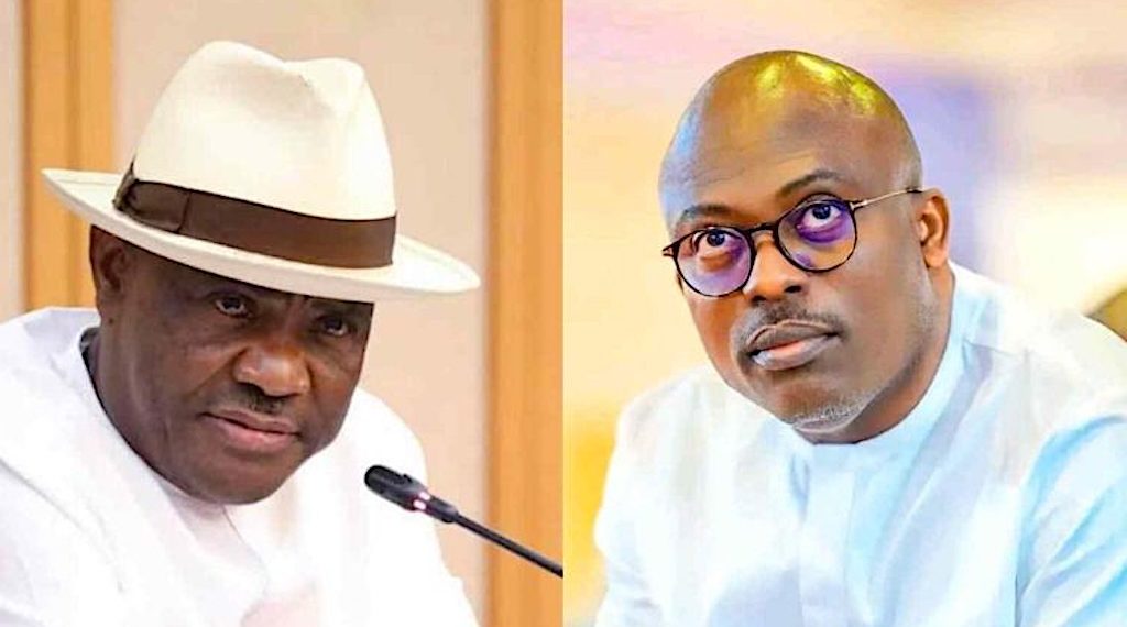 FCT MInister Nyesom Wike and his Rivers State successor, Governor Siminalayi Fubara.