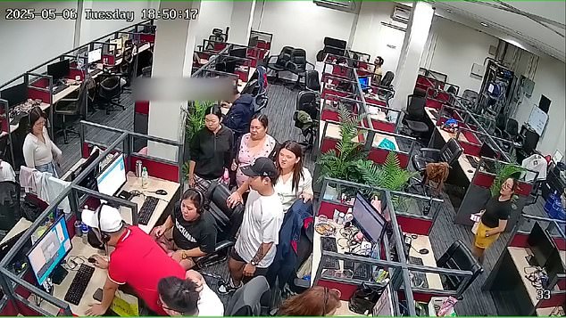 The office full of scammers operate from the second floor of a sky rise building in Cebu City Park