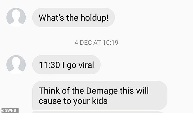 After threatening to publish the photographs which would be seen by her children, Gail decided to call the police and confess to her husband Simon