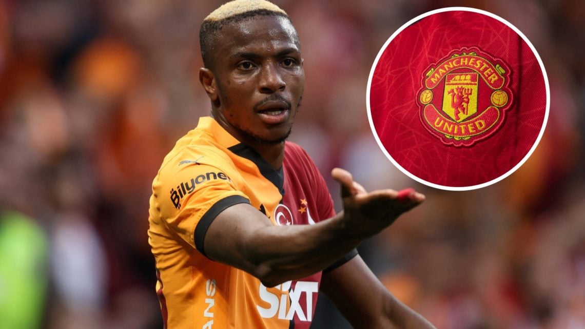 Victor Osimhen split image with Manchester United crest
