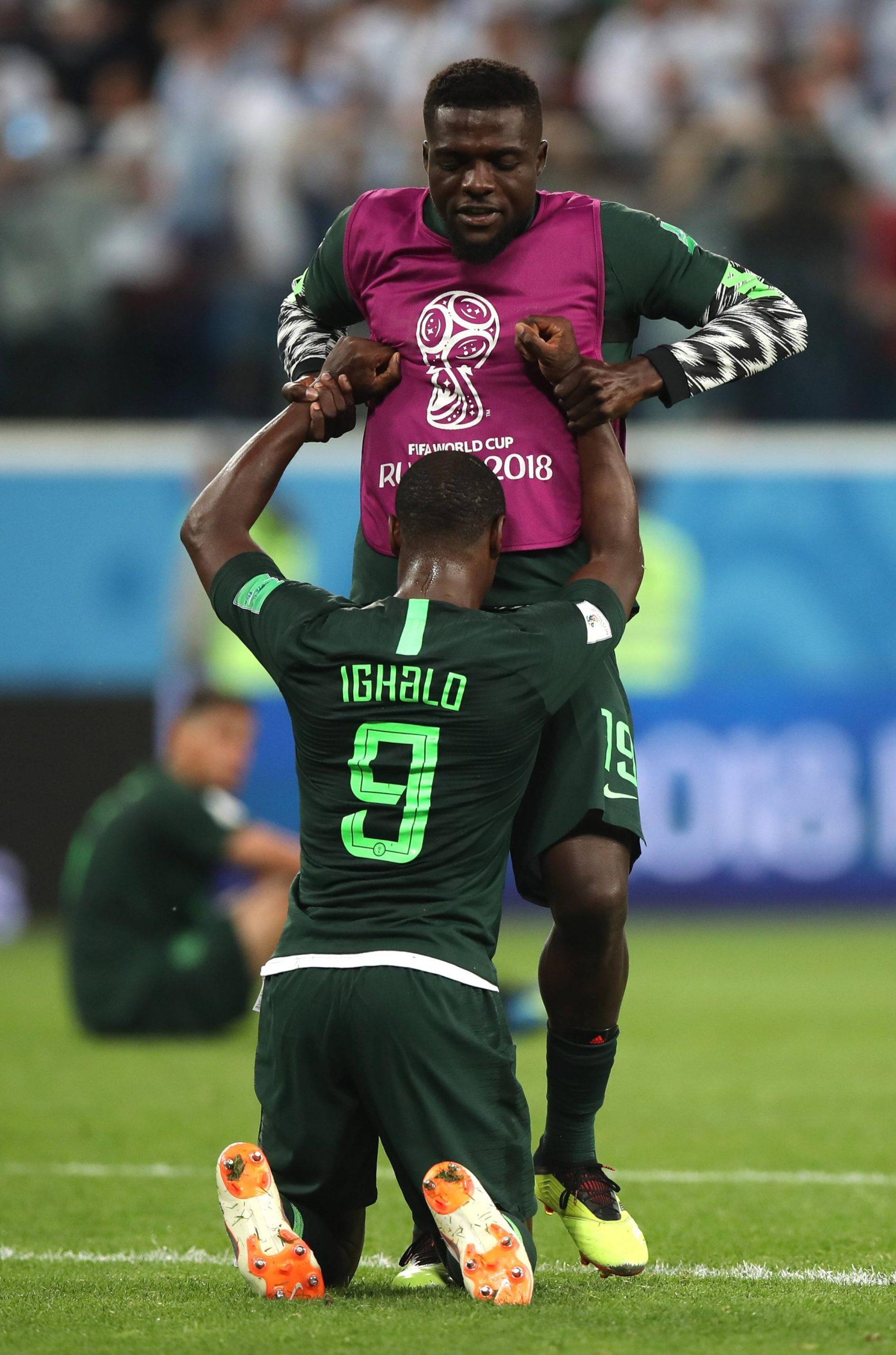 John Ogu and Odion Ighalo while on duty for Nigeria Super Eagles