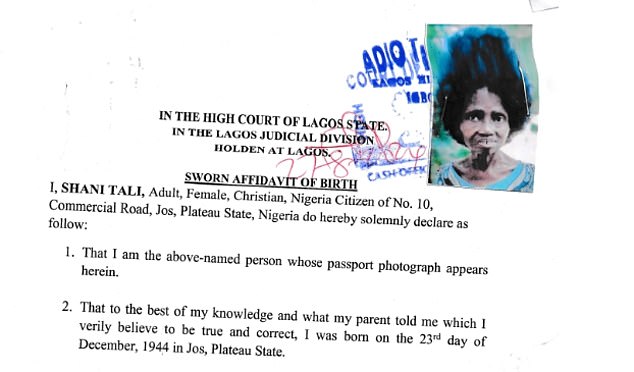 A Nigerian government official told the tribunal that the documents had been forged and the claimed home address of 'Ms Tali Shani' did not exist