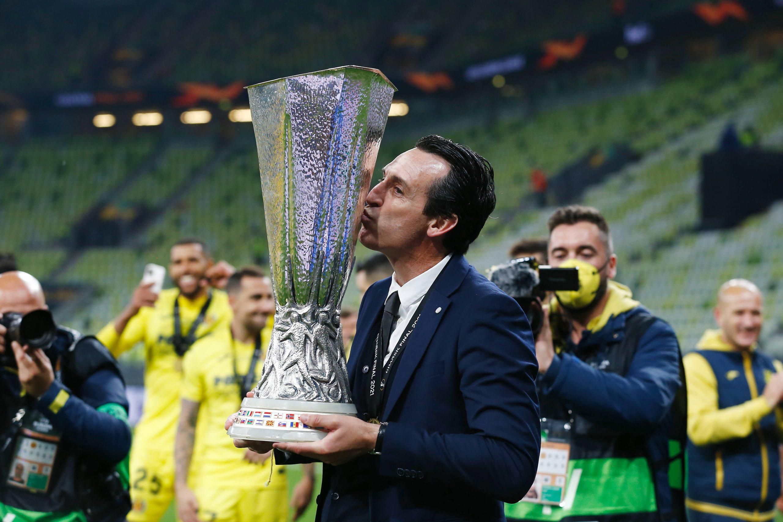 Unai Emery celebrate after winning UEFA Europa League Final match between Villarreal CF