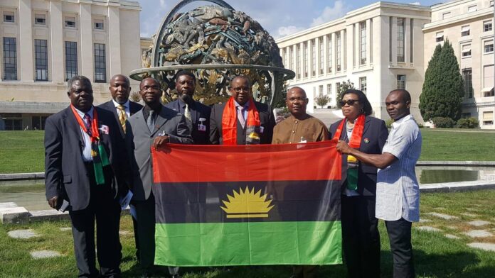 File photo of pro-Biafra supporters in front of the U.S. Congress. Source: IPOB.org